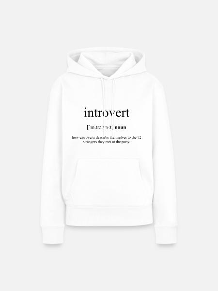 Introvert Definition Dictionary - Frauen Premium Bio Hoodie - Weiß
