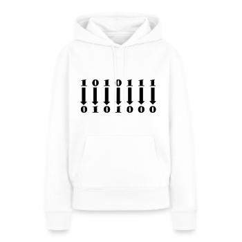 1 complément - Sweat à capuche Premium bio Femme - blanc - Devant - Julia (174cm)