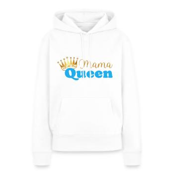 Mama queen - maman reine - cadeau fête des mères - Sweat à capuche Premium bio Femme - blanc - Devant - Julia (174cm)