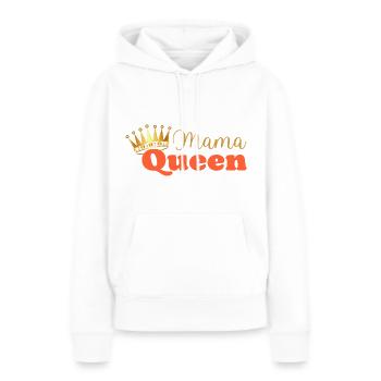 Mama queen - maman reine - cadeau fête des mères - Sweat à capuche Premium bio Femme - blanc - Devant - Julia (174cm)