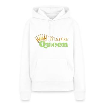 Mama queen - maman reine - cadeau fête des mères - Sweat à capuche Premium bio Femme - blanc - Devant - Julia (174cm)