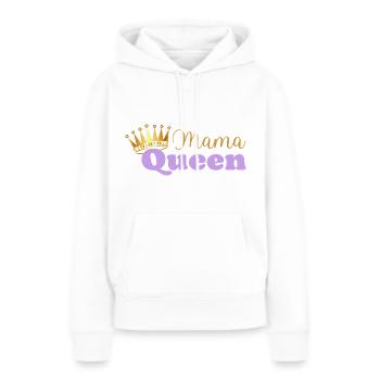 Mama queen - maman reine - cadeau fête des mères - Sweat à capuche Premium bio Femme - blanc - Devant - Julia (174cm)