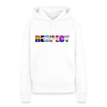 Respect - LGBTIQ Gay Pride Queer Coming Out - Frauen Premium Bio Hoodie - Weiß - Vorne - Julia (174cm)