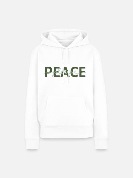 Frieden bitte - Frauen Premium Bio Hoodie - Weiß