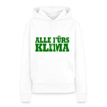 Alle fürs klima - Frauen Premium Bio Hoodie - Weiß - Vorne - Julia (174cm)