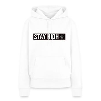 Restez High Leaf - Sweat à capuche Premium bio Femme - blanc - Devant - Julia (174cm)