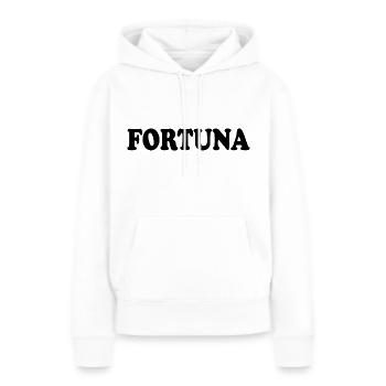 Fortuna - Frauen Premium Bio Hoodie - Weiß - Vorne - Julia (174cm)