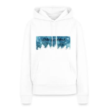 Pays des merveilles hivernales - Sweat à capuche Premium bio Femme - blanc - Devant - Julia (174cm)