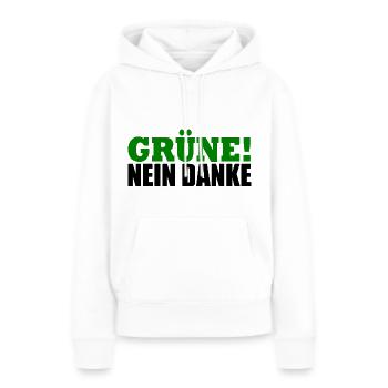 Grüne Nein Danke - Frauen Premium Bio Hoodie - Weiß - Vorne - Julia (174cm)