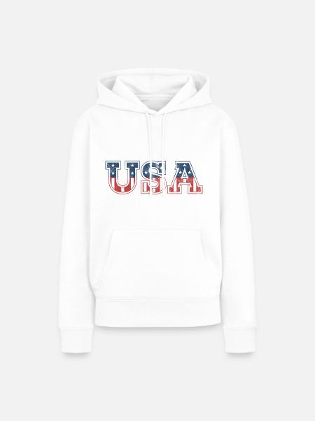 USA - Frauen Premium Bio Hoodie - Weiß