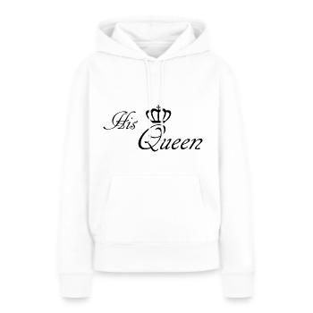 His Queen, Königin, Prinzessin, Krone - Frauen Premium Bio Hoodie - Weiß - Vorne - Julia (174cm)