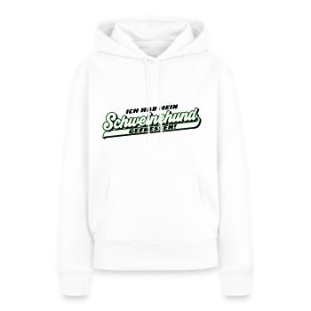 Farben änderbar | Schweinehund gefressen | mollig - Frauen Premium Bio Hoodie - Weiß - Vorne - Julia (174cm)