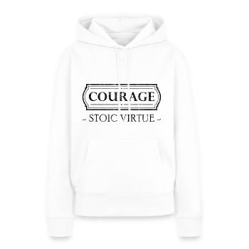 Vertu stoïcienne Courage Stoïcisme Cadeau Stoïque - Sweat à capuche Premium bio Femme - blanc - Devant - Julia (174cm)