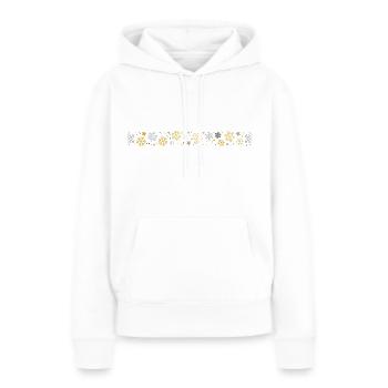 Borduere aus Schneeflocken, Sternen und Punkten - Frauen Premium Bio Hoodie - Weiß - Vorne - Julia (174cm)