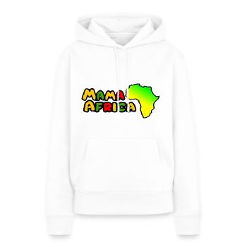 Afrique - Afrique - Afrique - Mama Africa - Sweat à capuche Premium bio Femme - blanc - Devant - Julia (174cm)