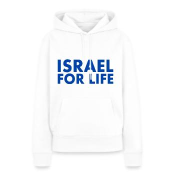 Israël - Sweat à capuche Premium bio Femme - blanc - Devant - Julia (174cm)