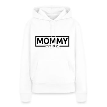 Mommy Est. 2023, Mom To Be, Schwangerschaft enthüllen - Frauen Premium Bio Hoodie - Weiß - Vorne - Julia (174cm)