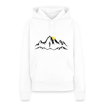 Course en montagne, trail, femme - Sweat à capuche Premium bio Femme - blanc - Devant - Julia (174cm)