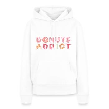 Donuts addict love - Sweat à capuche Premium bio Femme - blanc - Devant - Julia (174cm)
