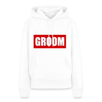 Groom - Sweat à capuche Premium bio Femme - blanc - Devant - Julia (174cm)