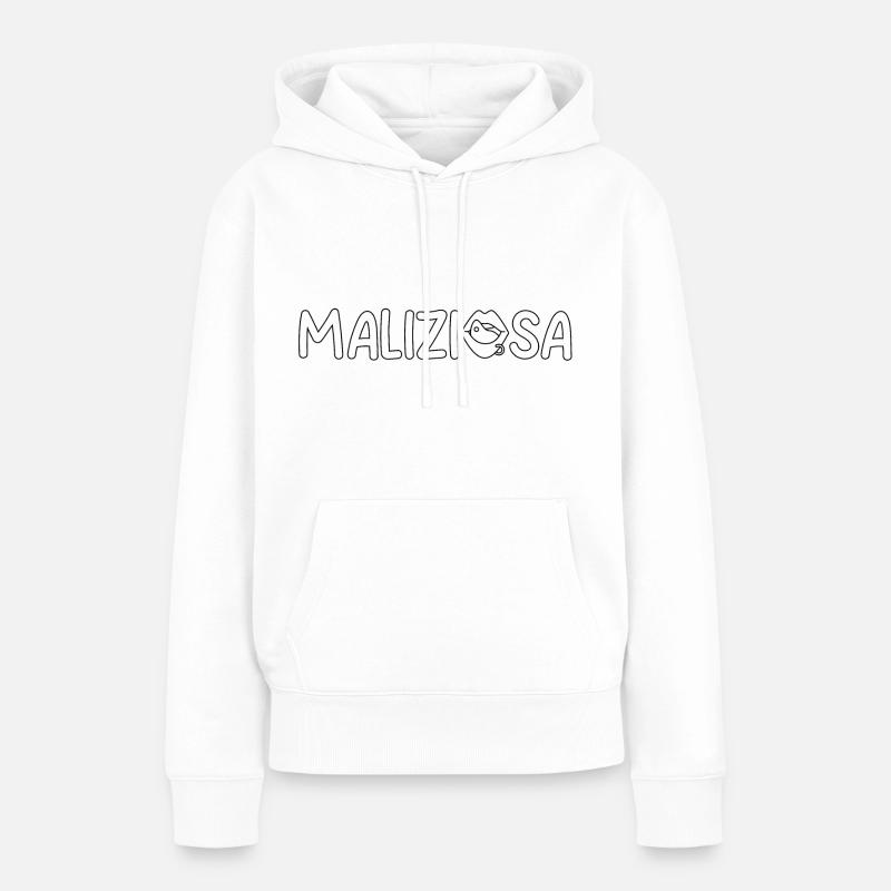 Schelmisches Basic Schwarz - Frauen Premium Bio Hoodie - Weiß