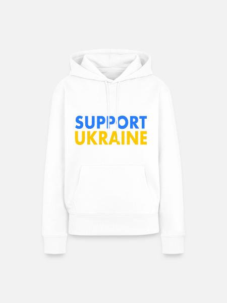 Support ukraine - Frauen Premium Bio Hoodie - Weiß