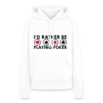 Je préfère jouer au poker - Sweat à capuche Premium bio Femme - blanc - Devant - Julia (174cm)