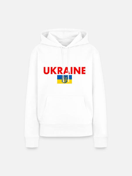 Ukraine - Frauen Premium Bio Hoodie - Weiß