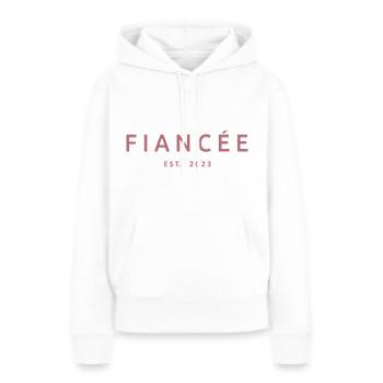 Fiancée Est. 2023 Fiançailles Douche nuptiale Mariage - Sweat à capuche Premium bio Femme - blanc - Devant - Julia (174cm)