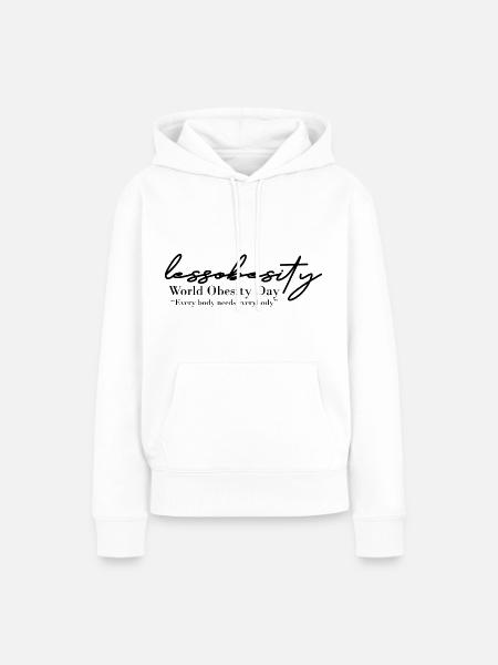 Weniger Fettleibigkeit - Frauen Premium Bio Hoodie - Weiß