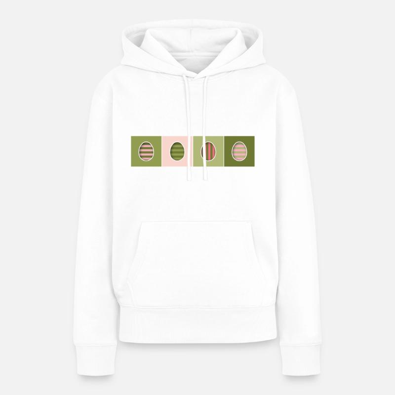 Striped Easter Eggs - Women’s Premium Organic Hoodie - white