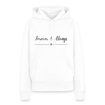 Pour toujours et toujours - Sweat à capuche Premium bio Femme - blanc - Devant - Julia (174cm)