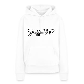 Sheffield Heartbeat City Angleterre - Sweat à capuche Premium bio Femme - blanc - Devant - Julia (174cm)