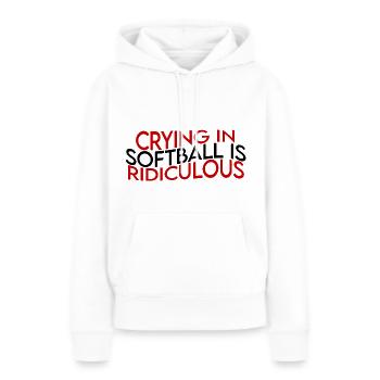 Pleurer au softball est ridicule - Sweat à capuche Premium bio Femme - blanc - Devant - Julia (174cm)