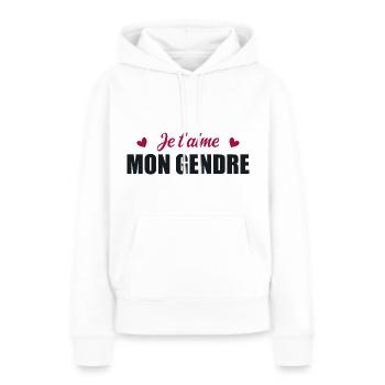 Ich liebe dich, mein Schwiegersohn - Frauen Premium Bio Hoodie - Weiß - Vorne - Julia (174cm)