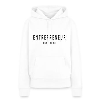 Entrepreneur Est. 2023 Cadeau d’entrepreneur diplômé - Sweat à capuche Premium bio Femme - blanc - Devant - Julia (174cm)