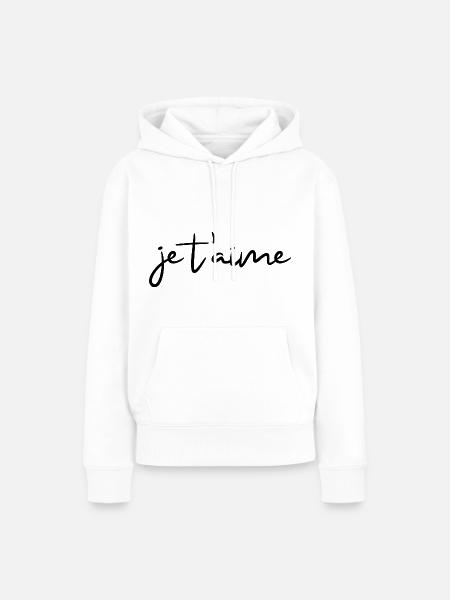 je t'aime - Frauen Premium Bio Hoodie - Weiß