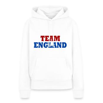 England - Frauen Premium Bio Hoodie - Weiß - Vorne - Julia (174cm)