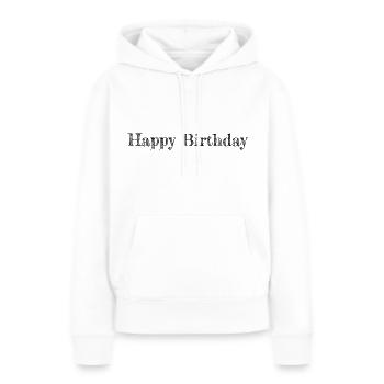 Joyeux anniversaire Joyeux anniversaire cadeau - Sweat à capuche Premium bio Femme - blanc - Devant - Julia (174cm)