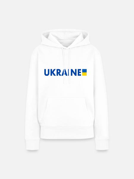 Ukraine - Frauen Premium Bio Hoodie - Weiß