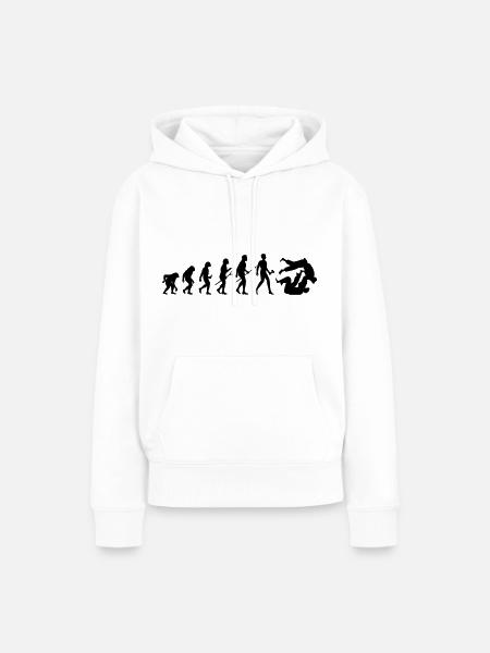| Judo Evolution | Sztuk Walki Zmiana koloru - Ekologiczna damska bluza z kapturem Premium - biały