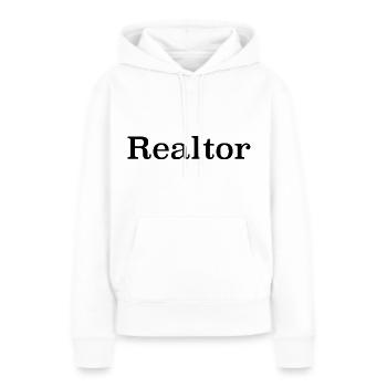 Immobilienmakler - Makler - Frauen Premium Bio Hoodie - Weiß - Vorne - Julia (174cm)