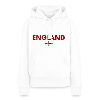 angleterre - Sweat à capuche Premium bio Femme - blanc - Devant - Julia (174cm)