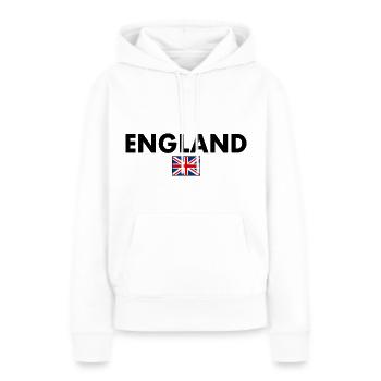 angleterre - Sweat à capuche Premium bio Femme - blanc - Devant - Julia (174cm)