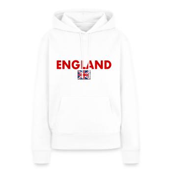 England - Frauen Premium Bio Hoodie - Weiß - Vorne - Julia (174cm)