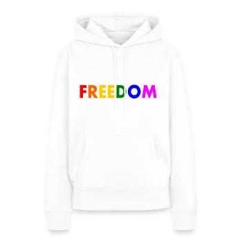 Freiheit - Frauen Premium Bio Hoodie - Weiß - Vorne - Julia (174cm)
