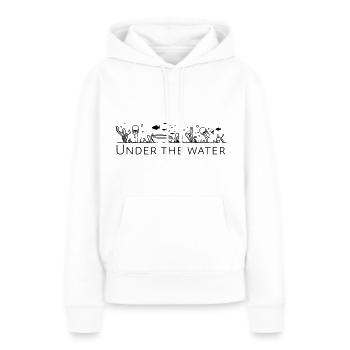 Sous l’eau - Sweat à capuche Premium bio Femme - blanc - Devant - Julia (174cm)