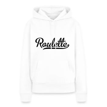 roulette - Sweat à capuche Premium bio Femme - blanc - Devant - Julia (174cm)