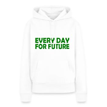 Every day for future - Sweat à capuche Premium bio Femme - blanc - Devant - Julia (174cm)