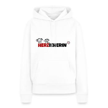 Herzieherin - Frauen Premium Bio Hoodie - Weiß - Vorne - Julia (174cm)